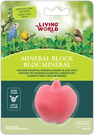 Bloc Min&eacute;ral pour Oiseaux Living World Pomme