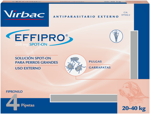 Effipro Spot on Antiparasitaire pour chiens de 20 à 40 Kg Effipro Spot on Antiparasitaire pour chiens de 20 à 40 Kg